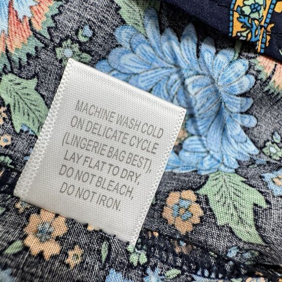 Coco Carmen Long Kimono S/M Blue Floral Open Hippie Boho Cover Up Cottagecore - Picture 9 of 12